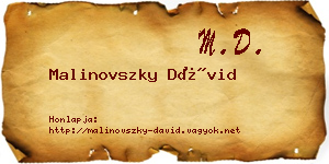 Malinovszky Dávid névjegykártya