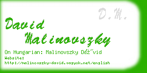david malinovszky business card